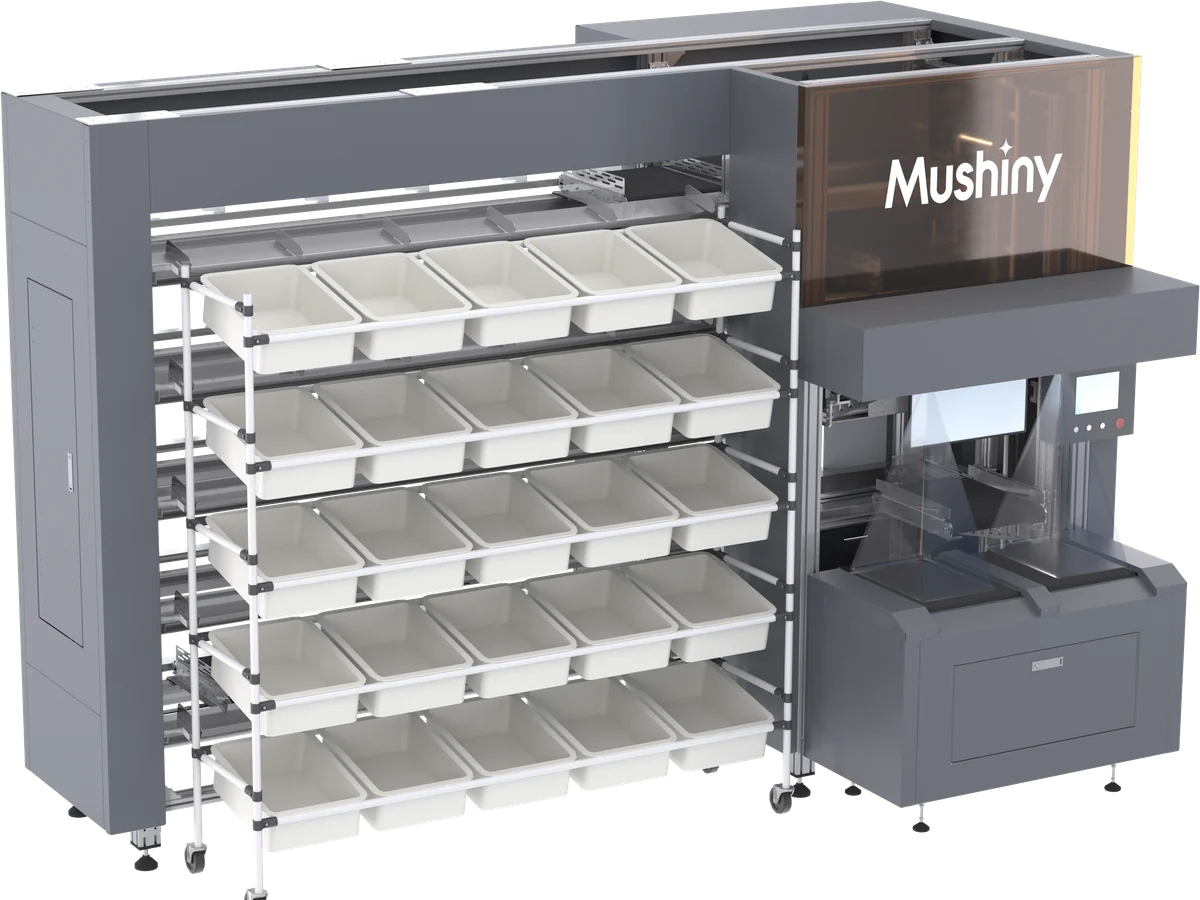 Mushiny Minisorter, the 3D Sorter Mini, with its put wall of order destinations