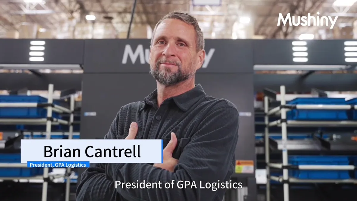 Mushiny's film of GPA Logistics in the USA running an H-shaped sorter